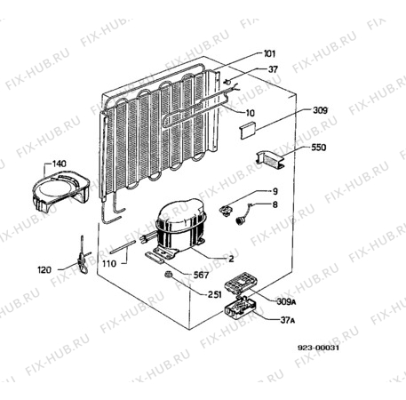 Взрыв-схема холодильника Electrolux ER1535T - Схема узла Functional parts